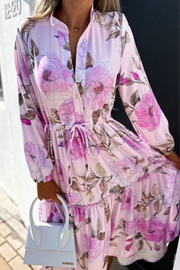 Bethan Lilac Floral Midi Dress