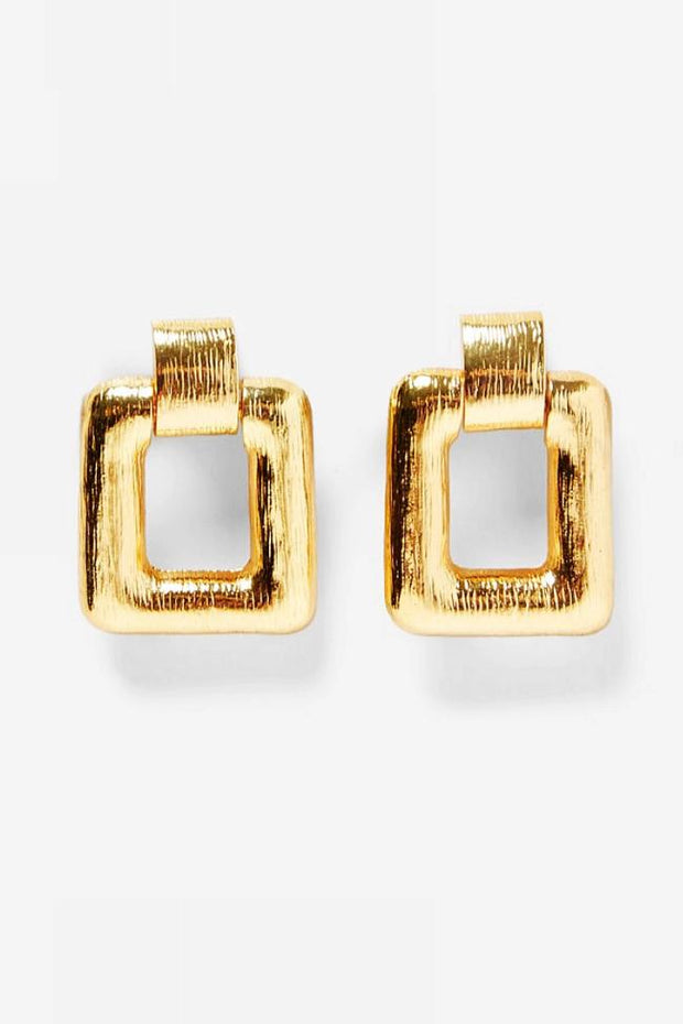 Zara gold square earrings Clearance